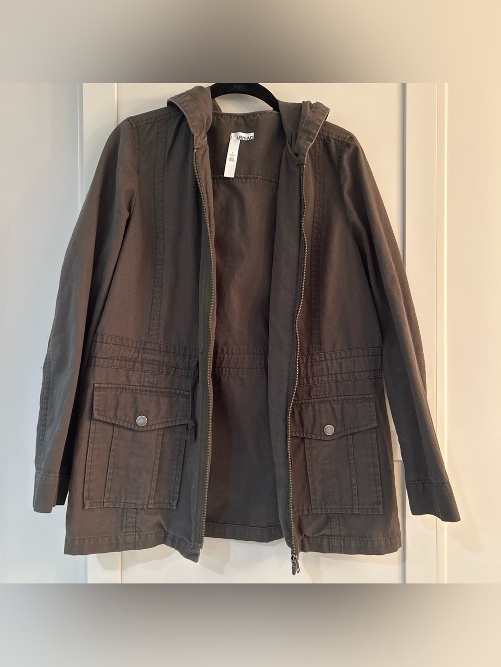 Abound Hooded Utility Jacket - Brown